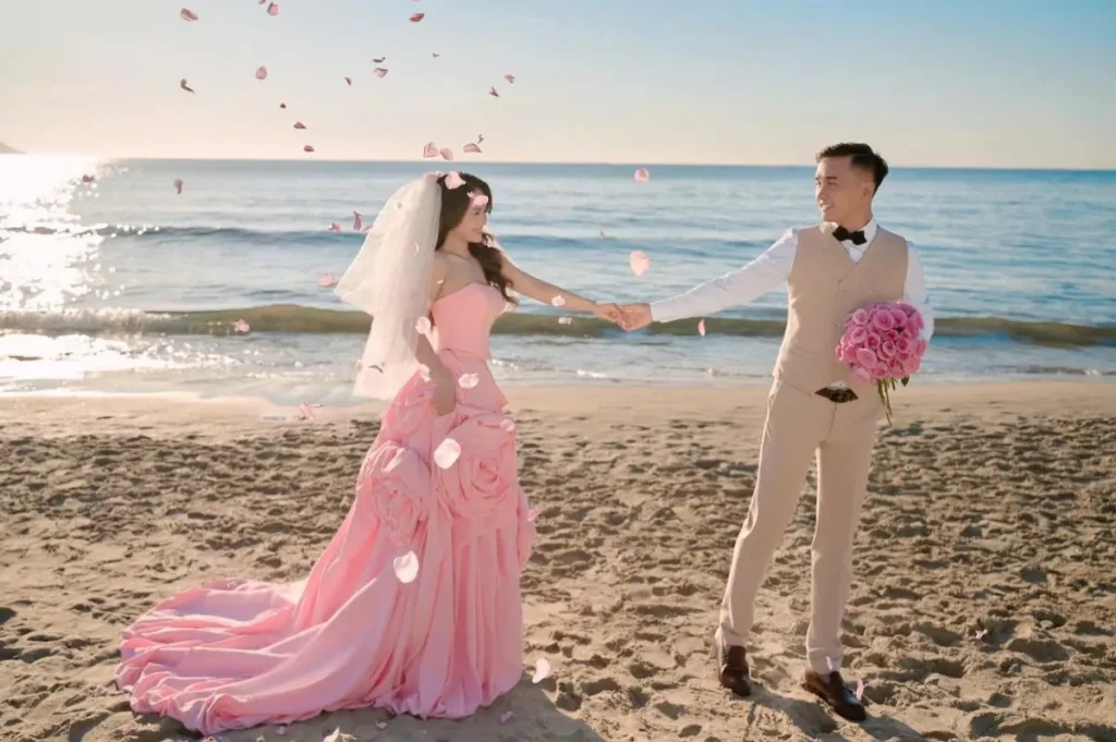 003 My Khe Beach Veil Romance
